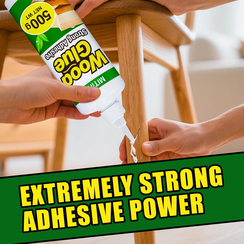 MITINU Wood Glue 500g, High-Capacity Super Glue for Woodworking, Waterproof Strong Wood Glue for Furniture Heavy Duty, Waterproof Glue for Crafts, Furniture, Wood Floor, Baseboard, cabinets, Door - Image 2